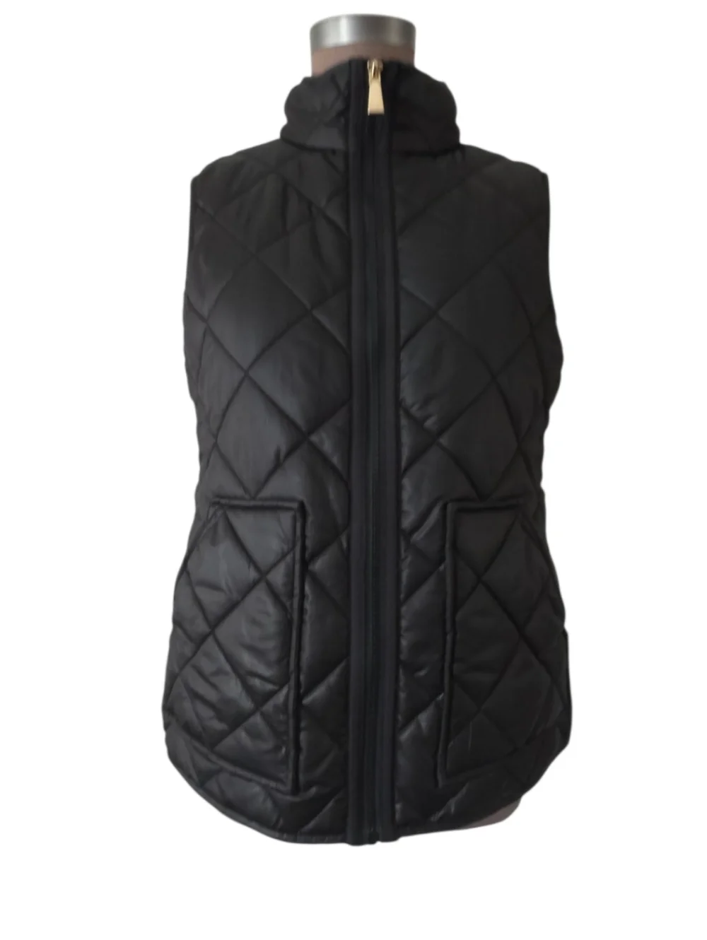 Kate Spade Full Zip Quilted Black VEST KSVK23768L-MA ‎ Size Medium